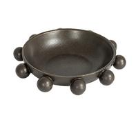 Bloomingville 9.75 Inches Stoneware Bowl with Orbs and Reactive Glaze, Black