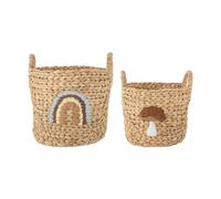 Bloomingville Agnes storage box with handle 2 pieces Rainbow-Mushroom