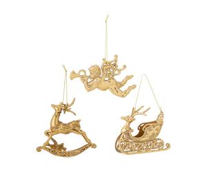 Bloomingville Anisa Christmas ornaments 3 pieces Brass