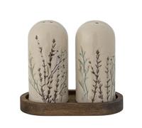 Bloomingville Bea Salt & Pepper Shaker Set, Nature Stoneware, Kitchen Decor
