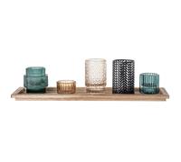 Bloomingville Bloomingville lantern with wooden tray 6 pieces multi