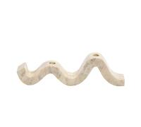 Bloomingville Candleholders, Stone Brass, White, 15" L x 4" W x 2" H