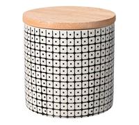 Bloomingville Carla Ceramic Storage Canister with Lid and Silicone Gasket Seal, Dia 4'' H 4'', Black Stoneware, 14 fl oz
