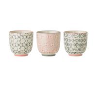 Bloomingville Cécile Small Mugs Set of 3, Rose Grey Ceramic, Kitchen Decor