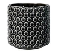Bloomingville Ceramic Flower Pot Dot - colorful Planter, Pot for plants, sukkulents Size S (12,5 cm ø) Dia 5'' H 5'', Stoneware, black