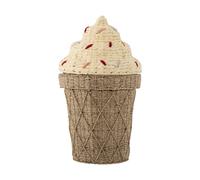 Bloomingville Cillie storage basket with lid Ø40 cm Nature ice cream