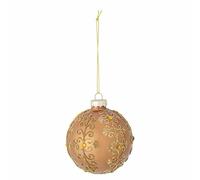 Bloomingville Ciri Ornament Glass Christmas Bauble in Gold, Diameter: 8 cm