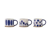 Bloomingville Creative Collection Linora Mug, Mug, Blue, Stoneware, D 11 x H 8.5 cm, Set of 3, 450 ml