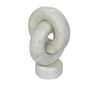 Bloomingville Decorative Marble Chain Link Taper Candle Holder, White