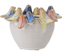 Bloomingville Eanna Flower Pot, Grey, Stoneware, Diameter 12.5 x Height 8 cm