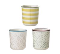 Bloomingville Egg Cup Set, earthenware, Pink Green Yellow, 4.5 cm