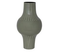 Bloomingville Enameled Metal Indoor/Outdoor Organic Striped Vase, Grey