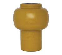 Bloomingville Enameled Metal Vase, Mustard Color
