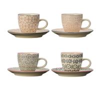 Bloomingville Espresso Cup Set of 4, Ceramic, Red Blue, Coffee Mugs