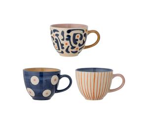 Bloomingville Eviaya cup 29 cl 3 pieces Blue-multi