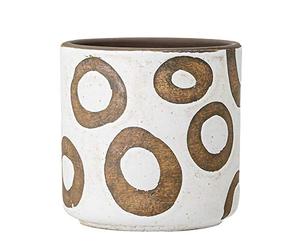 Bloomingville Flower Pot, Terracotta, White, 12x12cm