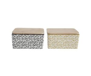 Bloomingville Gatherings Butter Dish, Assorted Colours, Ceramic, 13 x 7 x 9 cm (L/H/W), Yellow/Black