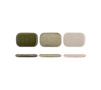 Bloomingville Green Stoneware Addison Set of 3 Plates