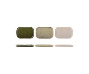 Bloomingville Green Stoneware Addison Set of 3 Plates