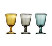 Bloomingville Kanda Wine Glass Set of 3 + Elegant Design + Home Bar Decor