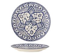 Bloomingville Karlie Plate 27.5cm Blue Stoneware Hand-Painted Dishwasher Safe