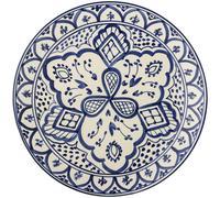 Bloomingville - Karlie Plate Stoneware Ø27.5 cm, Blue - Blue