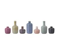 Bloomingville Maien Collection Green Vase Set, 7 Piece Stoneware Decorative Vases, D7xH14 cm Each, Perfect Home Accent or Gift Idea, Colorful and Unique Shades with Natural Finish, 82060863