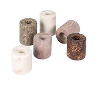 Bloomingville Modern Marble, Set of 6, 2 Sizes, 3 Colors Taper Candle Holder, Natural