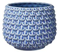 Bloomingville Pinecone Flower Pot, Decorative Flower Pots for Indoor Use, Creative Retro Style, L (16.5 cm Diameter, Blue, Ceramic)