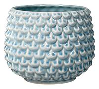 Bloomingville Pinecone Flower Pot Decorative Flower Pots Indoor Decorative Flower Pots Creative Retro Style L (16.5 cm ø), Sky Blue, Ceramic