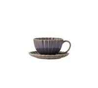 Bloomingville Purple Stoneware Latina Cup with Saucer, 220 ml