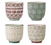 Bloomingville Small Mug Set of 4, Grey Green Purple Ceramic, Kitchen Decor