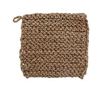 Bloomingville Square Natural Jute Crocheted Pot Holder, 8" Sqaure