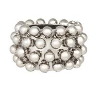 Bloomingville Stoneware Planter with Balls, Chrome Finish, Silver