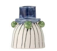Bloomingville Tacana Candle Holder, Stoneware, Blue