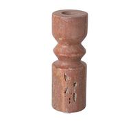 Bloomingville Tall Travertine Taper Candle Holder, Red