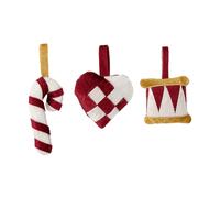 Bloomingville Velua hanging decorations 3 pieces Red