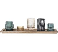 Bloomingville Votive, Brown Blue Grey Black, Glass, Set of 6