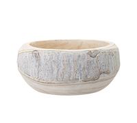 Bloomingville Wood Pot, White, 10.5 inches Diameter, 4.25 inches Tall