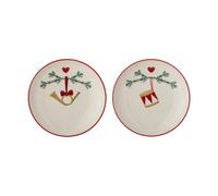 Bloomingville Yule plate Ø16 cm 2-pack White