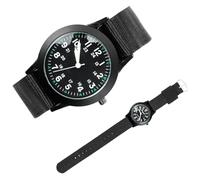 Bloomique Mens Watches, Men's Field Wrist Watch Analogue Quartz Wrist Watches Nylon Fabric Band Field Glow in The Dark Outdoor Sport Wristwatch Sports Minimalist Watch 12/24 Hour Black