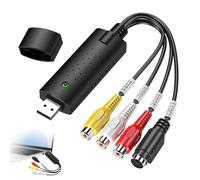 Bloomique USB 2.0 Video Capture Adapter Cable, RCA to USB Video Converter VHS to Digital DVD Plug & Play Audio Video Digitize Converter Adapter for Media Storage Compatible with Most Systems