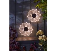 2Xsmart Garden Solar Bloomline Flower Led Fence Wall Art Lights White Colour