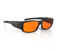 Bloomoak 99% Blue Light Blocking Fit Over Glasses-Top of Prescription & Reading Glasses, Anti Glare for Better Sleep, Screens (Orange - 99% - Screen Time - DayNight - M, M)