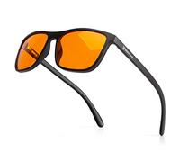 Bloomoak-99% Blue Light Blocking Glasses-Gaming Glasses-Anti Glare - Anti Fatigue-TR90 Material-Suitable for Screens, Games, TVs, Mobile Phones (Amber - 99% - Black Frame)