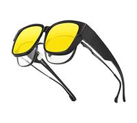 Bloomoak Polarized Night Driving Over Glasses/Fashion Oversized/Anti Glare for Women/Wrap Around Glasses/Suit for Driving