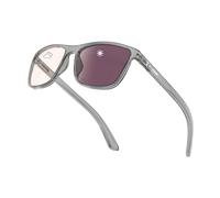 Bloomoak Rose Tinted Migraine Relief Glasses, FL- Flex Pink Light Sensitivity Glasses for Fluorescent LED Glare, Photophobia, Eye Strain (Photochromic Lens(indoor+outdoor) -Grey Frame)