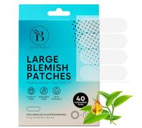 BLOOMORA Large Pimple Patches, Spot Stickers for Face & Body, Large Hydrocolloid Spot Patches with Tea Tree Oil, Pimple Stickers for Larger Area Breakouts (40 pcs)