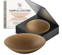 BLOOMORA Nipple Covers for Women - Reusable Sticky Silicone Nipple Pasties with Storage Case - Seamless, Adhesive & Invisible - Size 1 (Cups A-B) - Coco