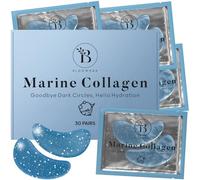 BLOOMORA Under Eye Gel Patches - Marine Collagen Under Eye Patches for Puffy Eyes & Dark Circles - Hyaluronic Acid - Collagen Gel Pads for Reducing Appearance of Puffiness & Hydration - 30 Pairs